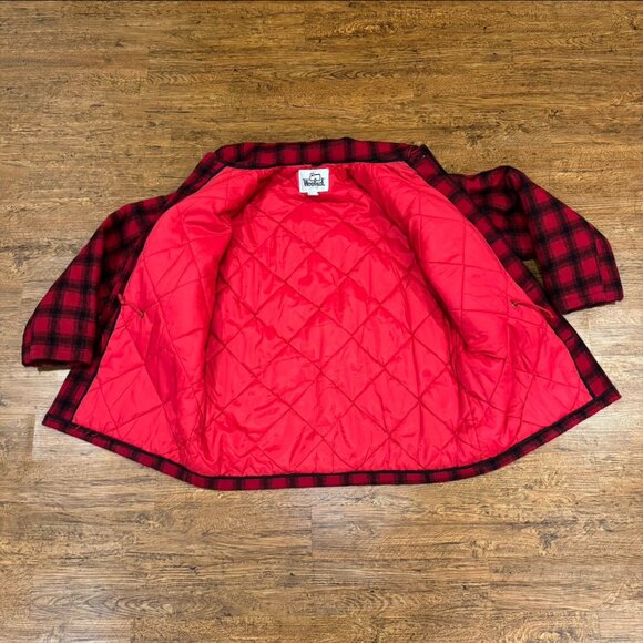 Vintage Woolrich Red Plaid USA Mackinaw Hunting Wool Quilted Jacket Coat‎ Men 42 - Picture 4 of 11